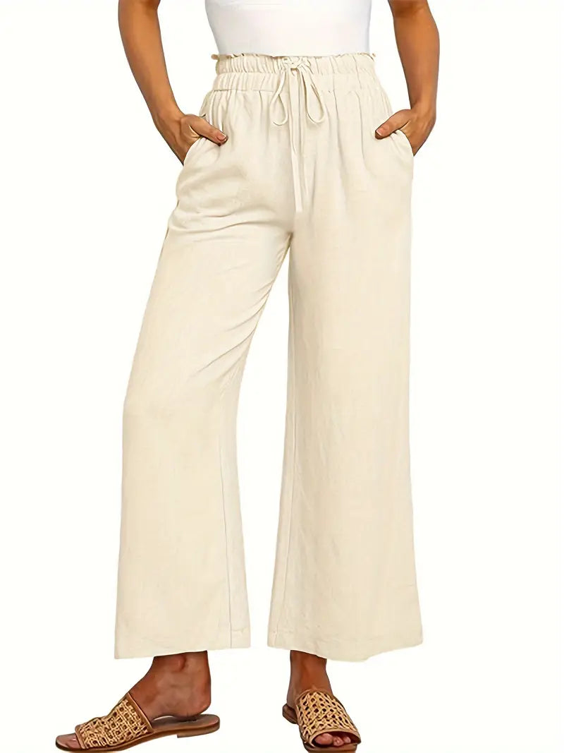 Alyssa - Hohe Taille Leinenhose für Damen