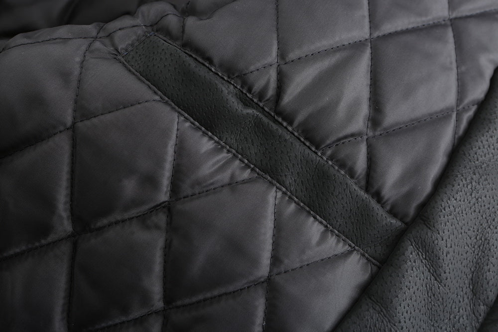 Luca | Lederjacke mit Diamantsteppung und Verstellbarer Kapuze für Herren