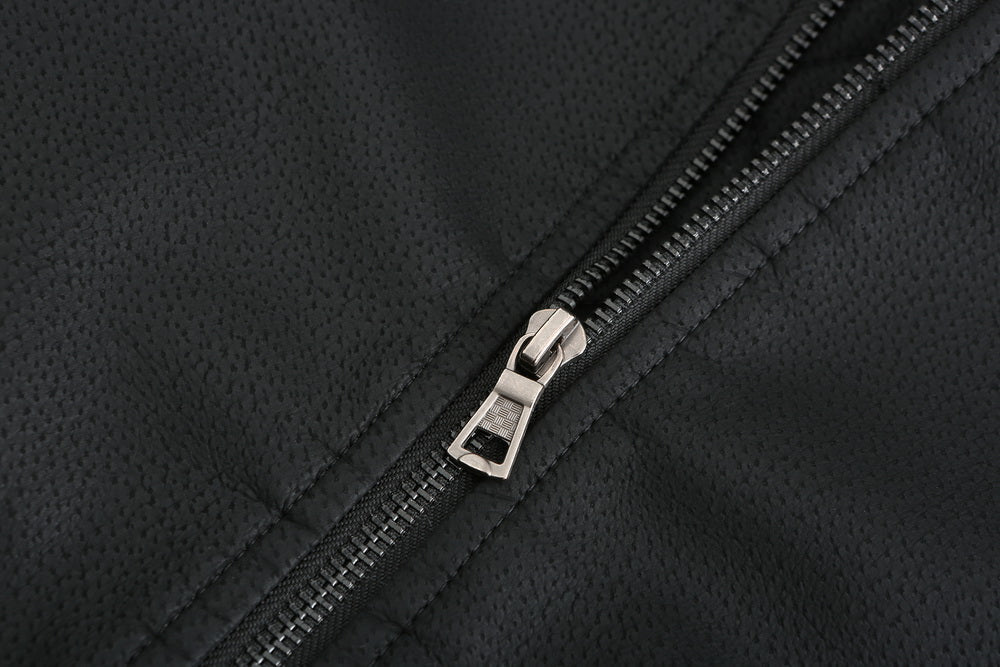 Luca | Lederjacke mit Diamantsteppung und Verstellbarer Kapuze für Herren