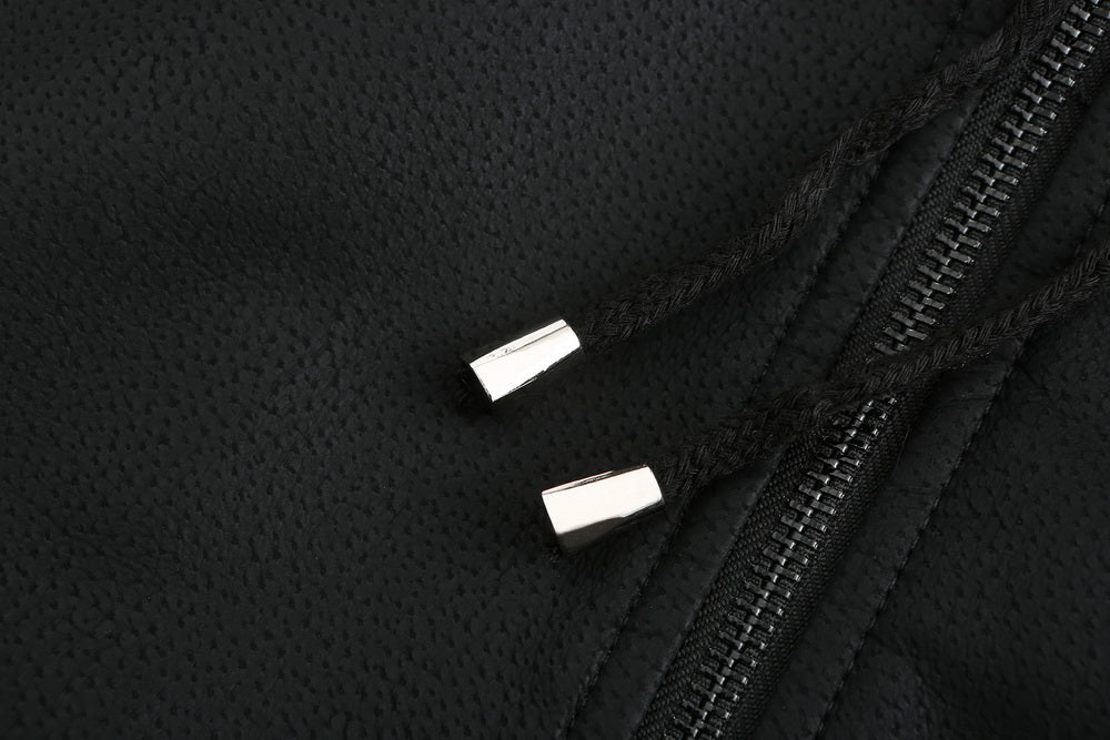 Luca | Lederjacke mit Diamantsteppung und Verstellbarer Kapuze für Herren