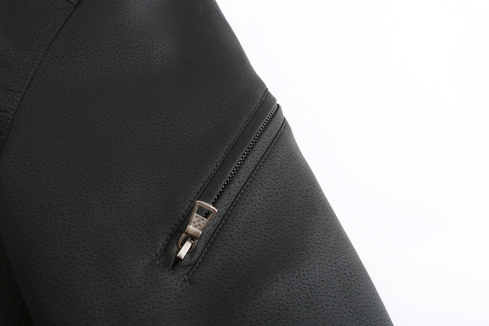 Luca | Lederjacke mit Diamantsteppung und Verstellbarer Kapuze für Herren
