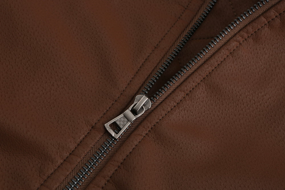 Luca | Lederjacke mit Diamantsteppung und Verstellbarer Kapuze für Herren