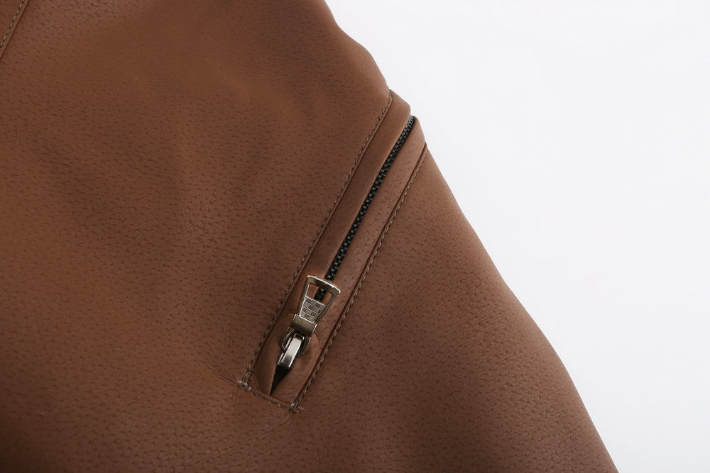 Luca | Lederjacke mit Diamantsteppung und Verstellbarer Kapuze für Herren