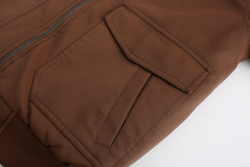 Luca | Lederjacke mit Diamantsteppung und Verstellbarer Kapuze für Herren