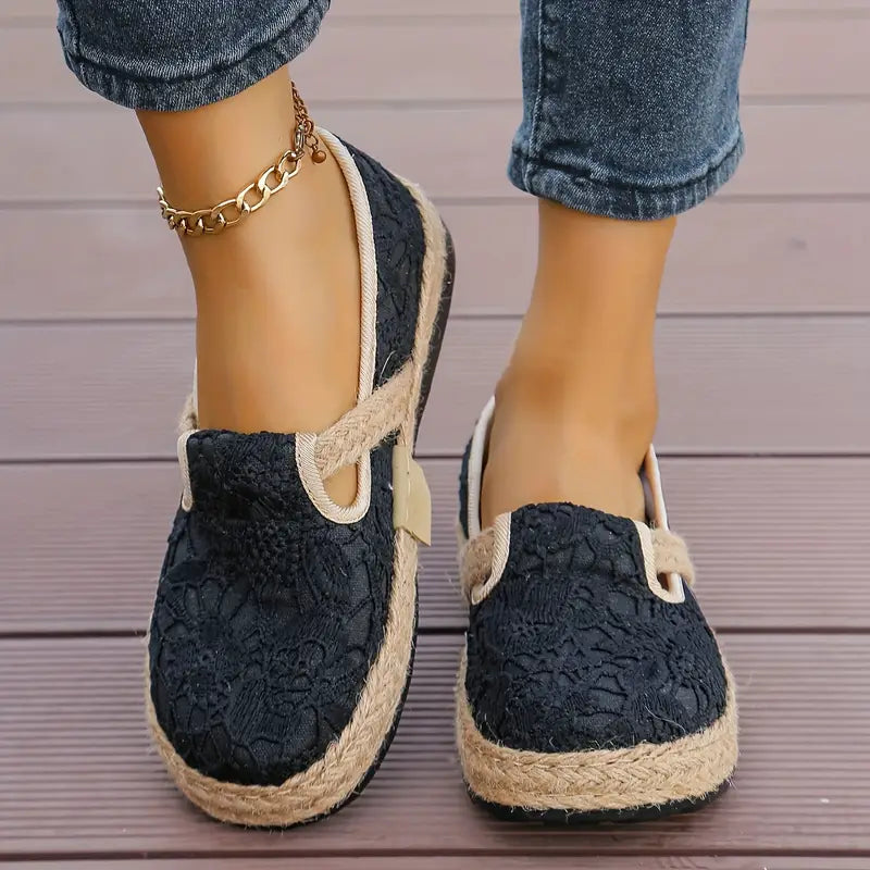 Jey | Elegante Espadrilles mit Leinen-Plattformsohle