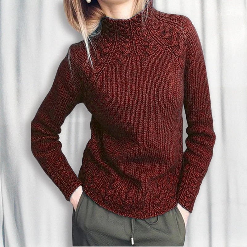 Livia | Rollkragenpullover mit Stilvollem Zopfmuster und Kuscheligem Komfort für Damen