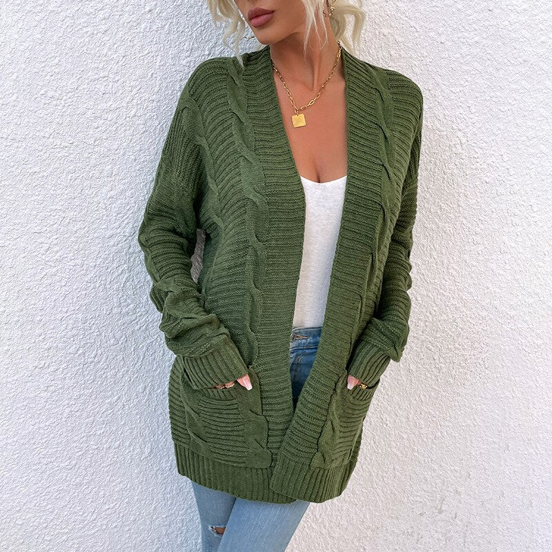 Leona | Cardigan mit Gemütlichem Strick und Fronttaschen für Frauen