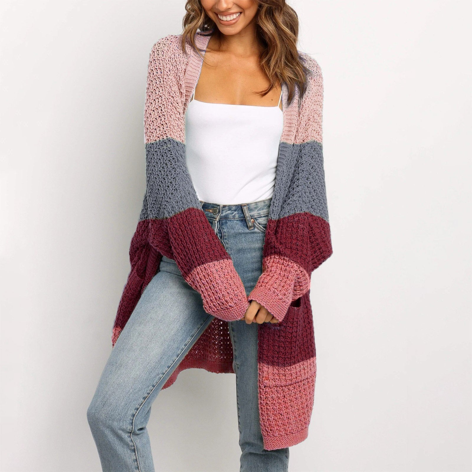 Livia | Strickjacke mit Farbblock-Design und praktischen Taschen für Frauen