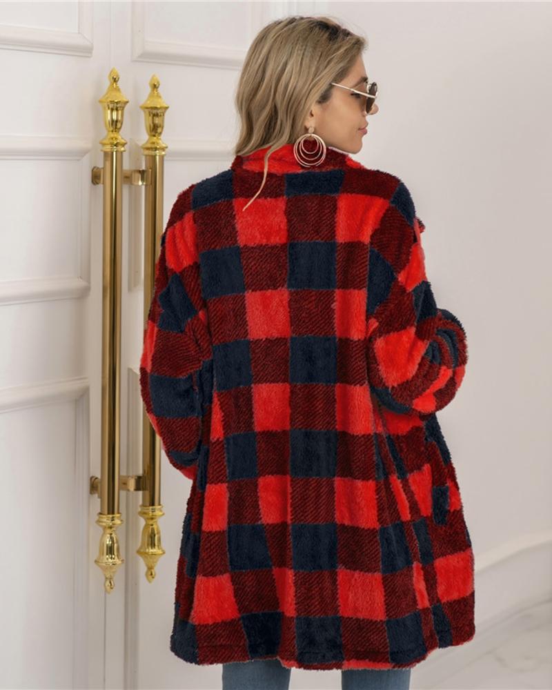 Livia | Karojacke mit Gemütlichem Fleece und Oversized Schnitt für Frauen