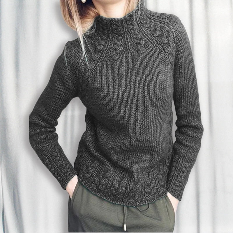Livia | Rollkragenpullover mit Stilvollem Zopfmuster und Kuscheligem Komfort für Damen