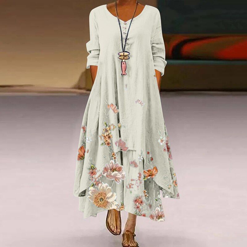 Sienna | Maxi-Kleid mit Atmungsaktivem Stoff und Asymmetrischem Saum für Damen