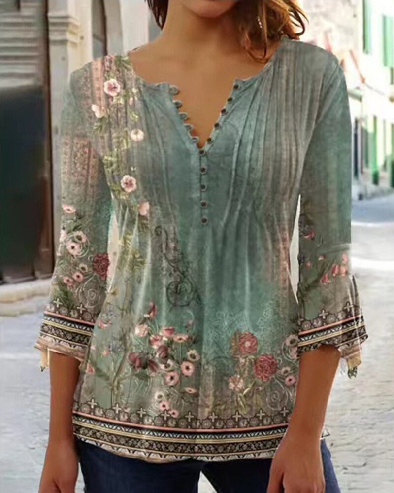 Liana | Bluse mit Leichtem Stoff und Floralprint für Frauen