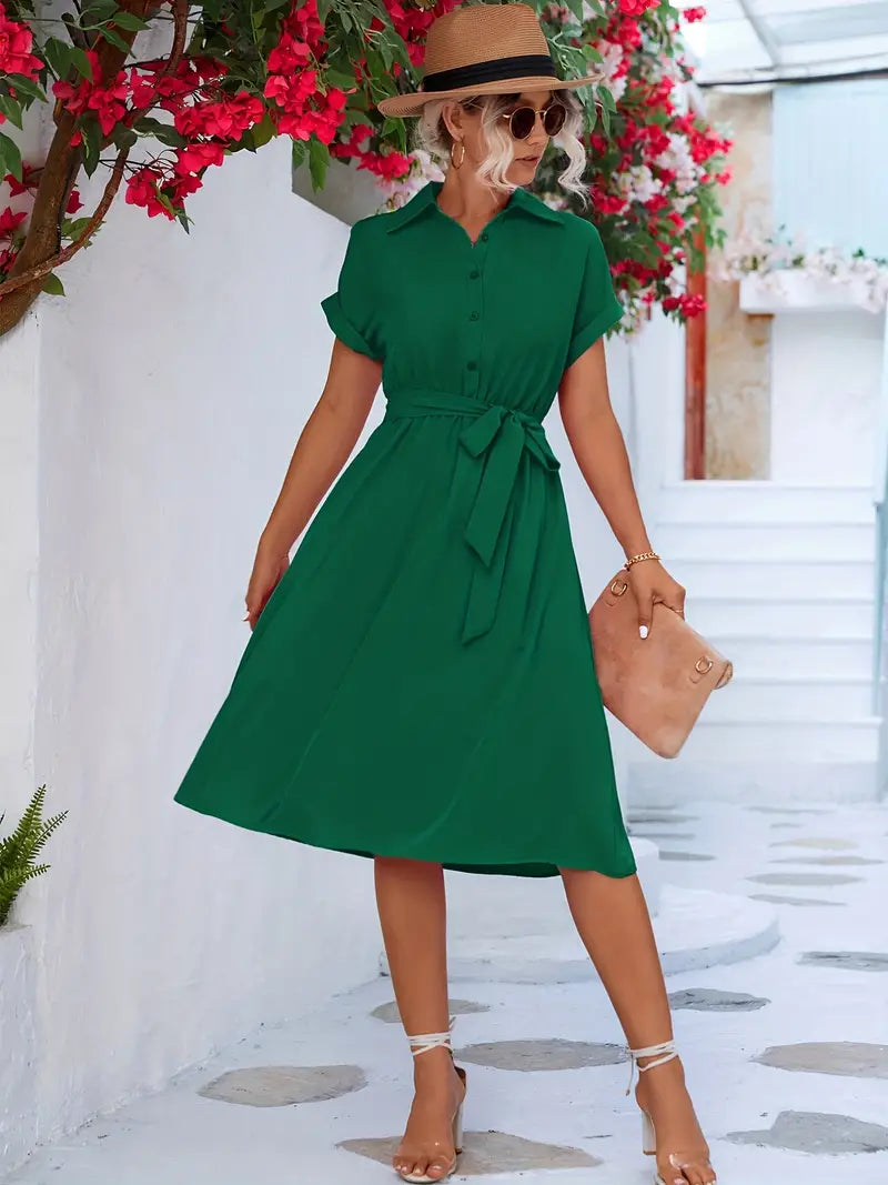 Livia | Hemdkleid mit leichtem Stoff und akzentuierendem Gürtel für Frauen