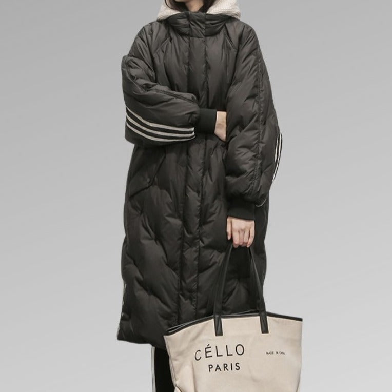 Serena | Lange Jacke mit Wasserabweisendem Material und Kuscheligem Kapuzenkragen für Damen