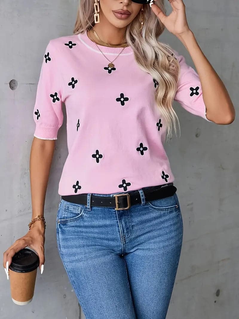 Liora | T-Shirt mit Verspieltem Muster und Bequemem Schnitt für Damen