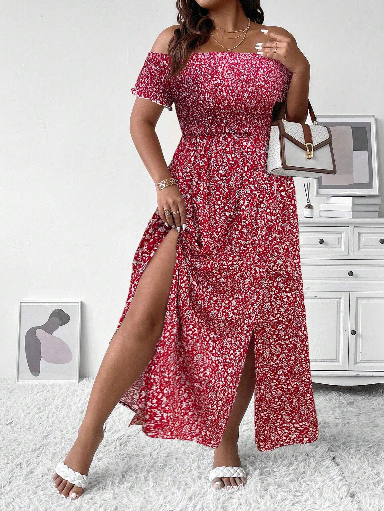 Liana | Maxikleid mit Floralem Muster und Luftigen Schultern für Frauen