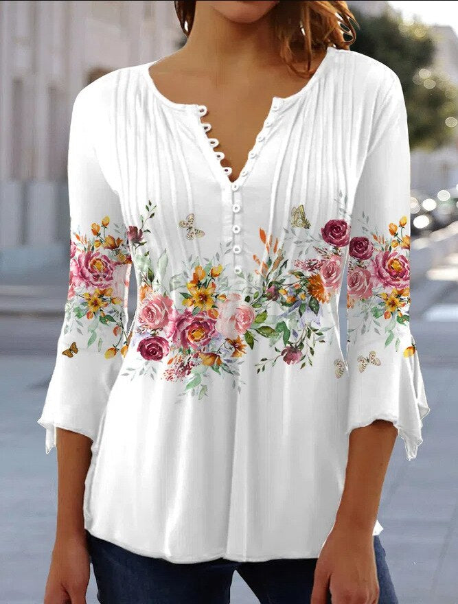 Liana | Bluse mit Leichtem Stoff und Floralprint für Frauen