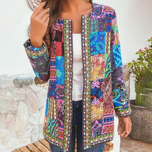 Aria | Strickjacke mit Bohemian Patchwork und Leichter Passform für Damen