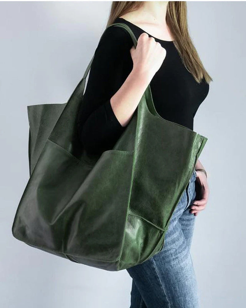 Leona- Chic & Nachhaltige Ledertasche mit Großer Kapazität - Elegante, Vielseitige Damenhandtasche