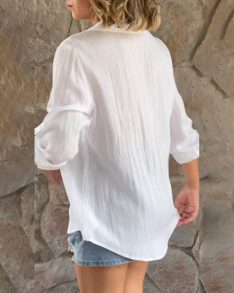 Celina | Bluse mit Luftigem Stoff und V-Ausschnitt für Damen