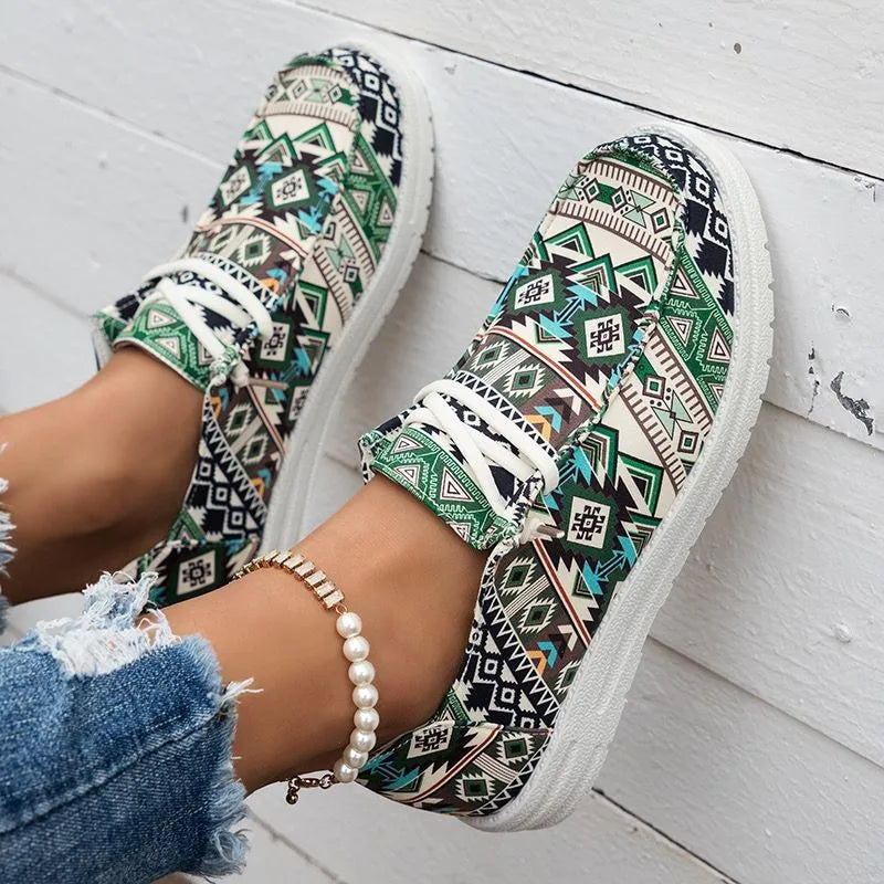 Naia - Flache Segeltuchschuhe für Frauen