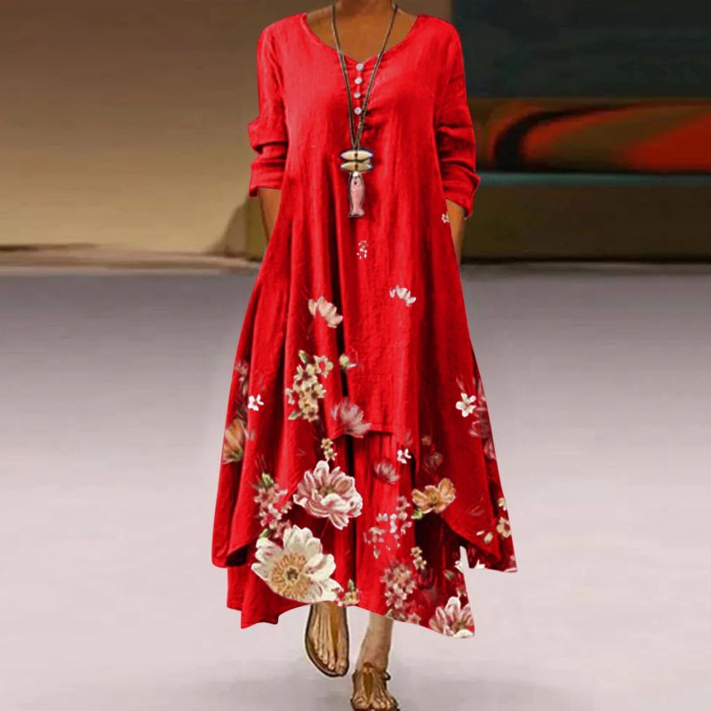 Sienna | Maxi-Kleid mit Atmungsaktivem Stoff und Asymmetrischem Saum für Damen