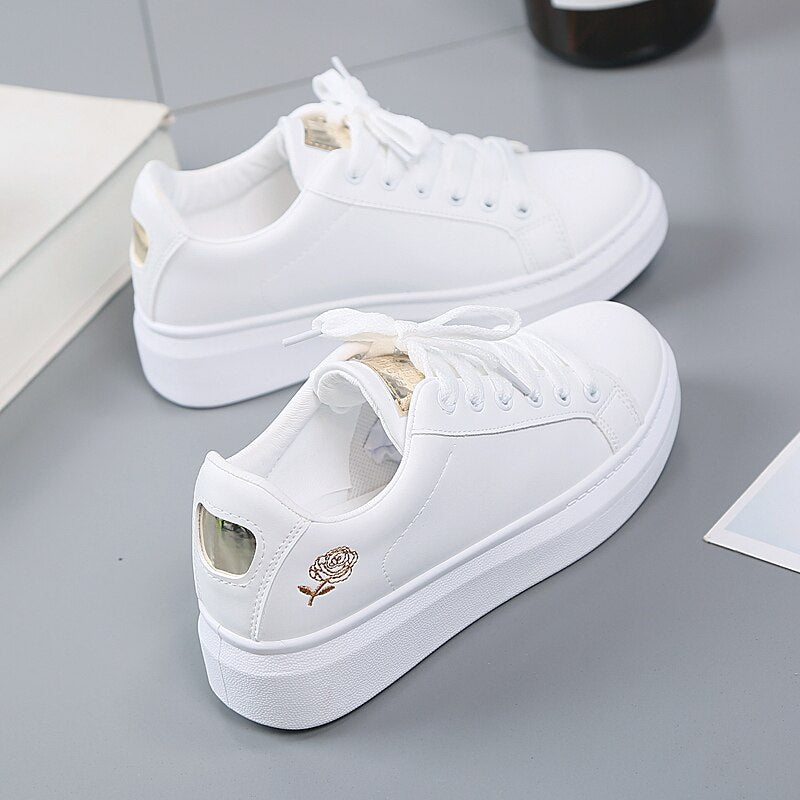 Linda – Hochwertiger Sneaker mit Aircushion-Sohle und Rosenemblem