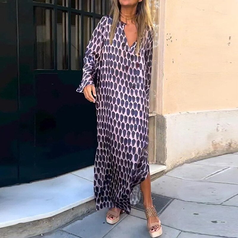 Luna | Maxikleid mit Atmungsaktivem Stoff und Fesselndem Muster für Frauen