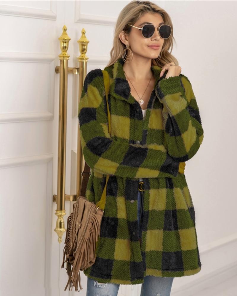 Livia | Karojacke mit Gemütlichem Fleece und Oversized Schnitt für Frauen
