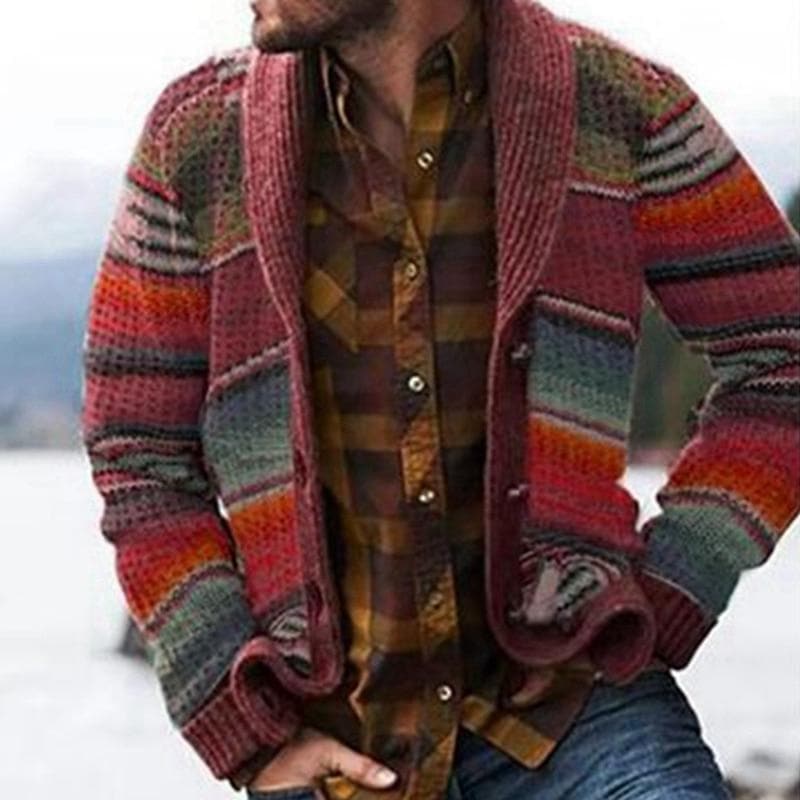 Liora | Strickjacke mit Mehrfarbigem Streifenmuster und Gemütlichem Design für Damen