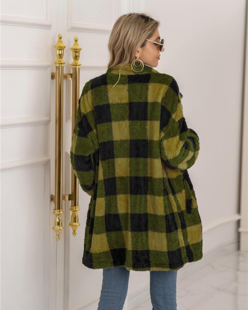 Livia | Karojacke mit Gemütlichem Fleece und Oversized Schnitt für Frauen