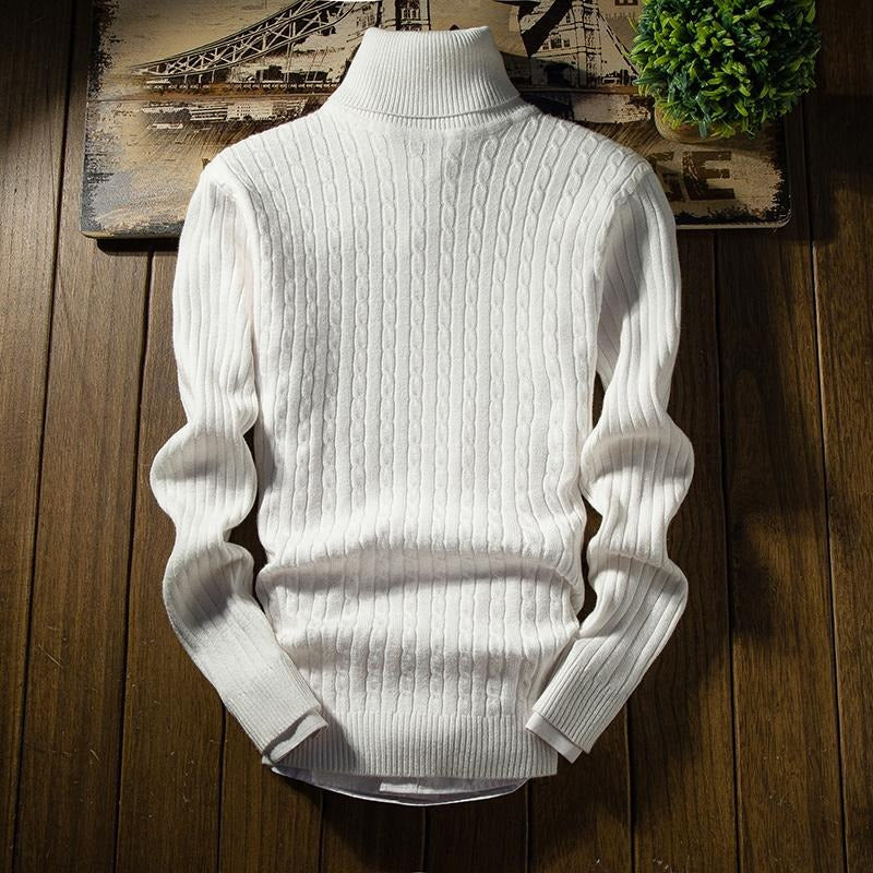 Luca | Baumwollpullover mit Zopfmuster und Rollkragen für den Winter
