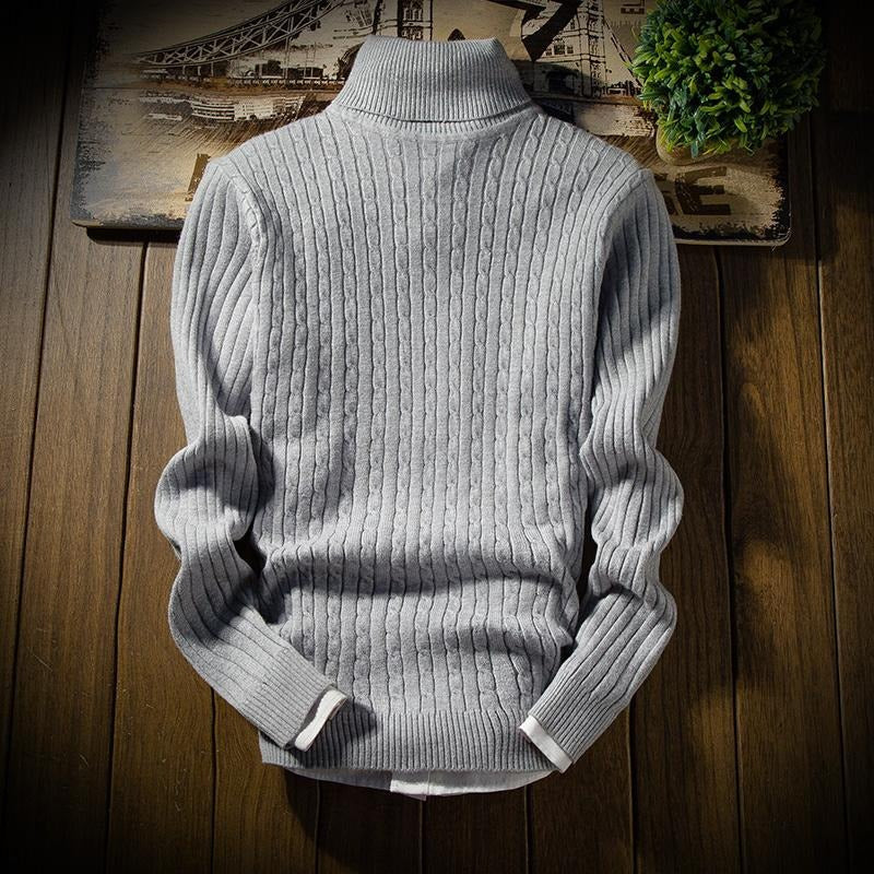 Luca | Baumwollpullover mit Zopfmuster und Rollkragen für den Winter