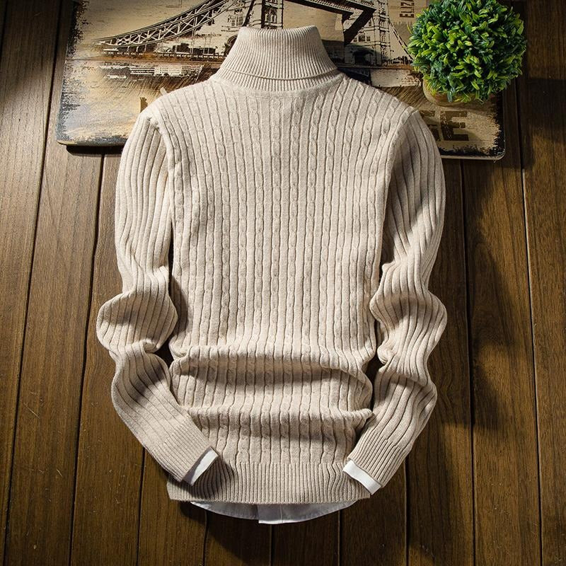 Luca | Baumwollpullover mit Zopfmuster und Rollkragen für den Winter