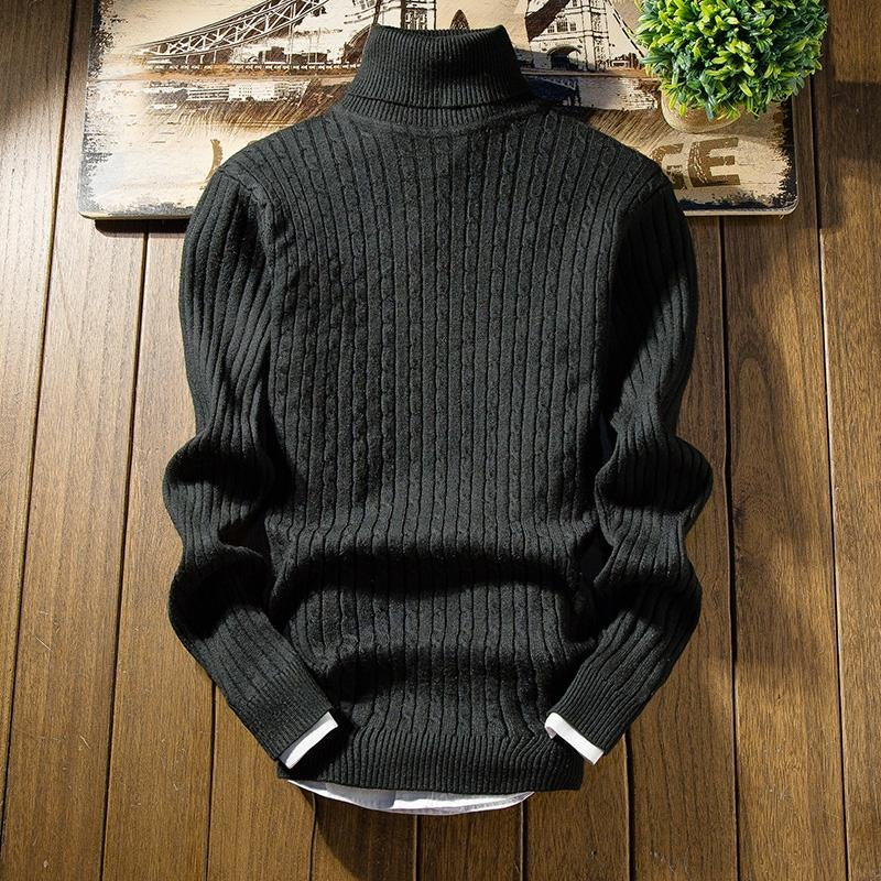 Luca | Baumwollpullover mit Zopfmuster und Rollkragen für den Winter