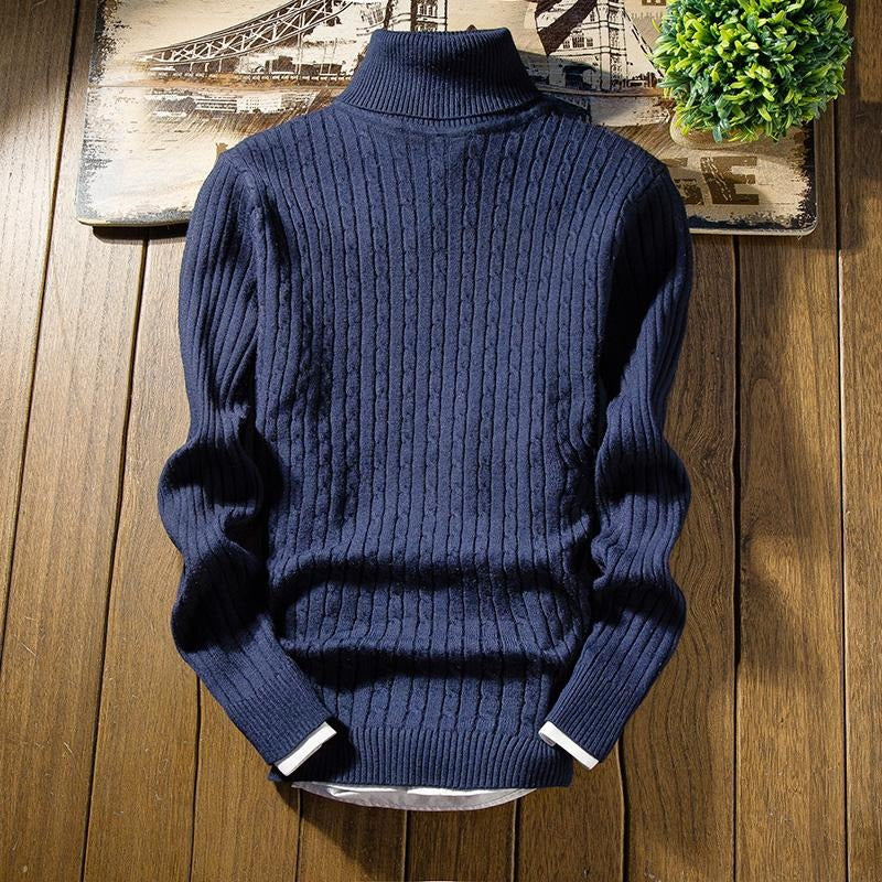 Luca | Baumwollpullover mit Zopfmuster und Rollkragen für den Winter