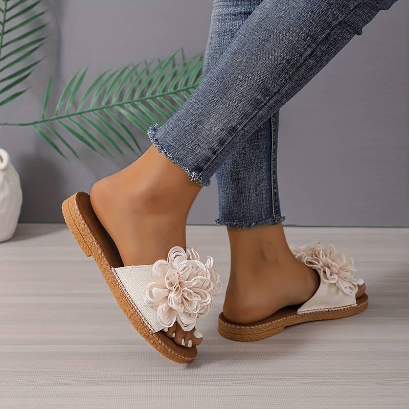 Liora | Slipper mit Floralen Akzenten und Gepolsterter Fußbettung für Damen