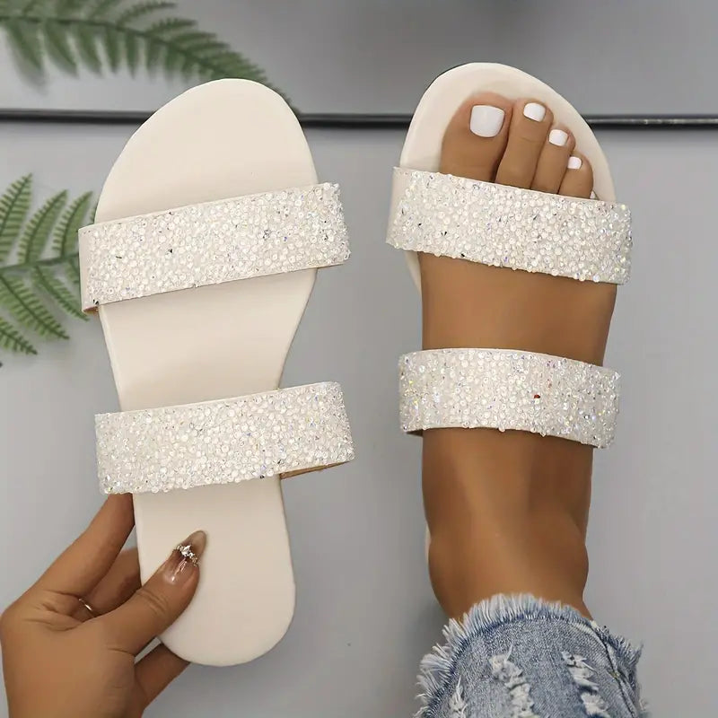 Glitzy | Glitzernde Pailletten Slide Sandalen