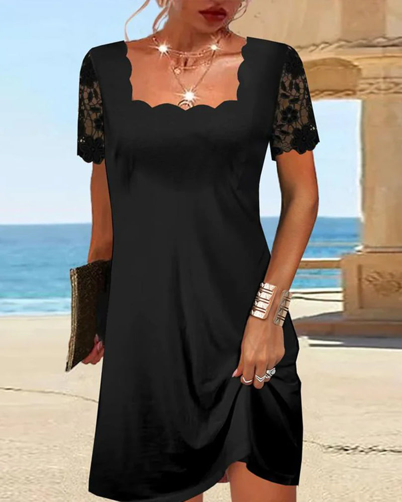 Lydia | Kleid mit Luftigen Spitzenärmeln und Eleganter Silhouette für Frauen