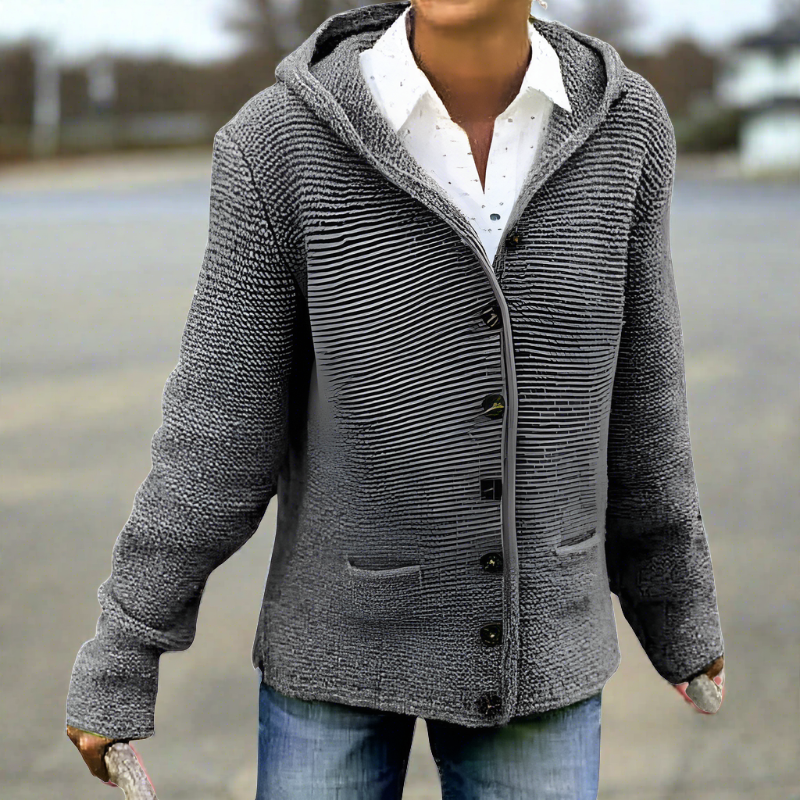 Livia | Strickjacke mit Weichem Material und Kapuze für Damen