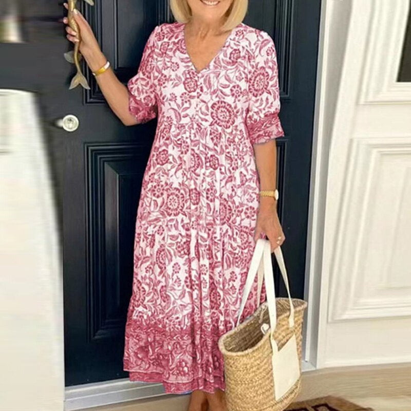 Lydia | Maxikleid mit Boho-Chic und Flauschiger Silhouette für Damen