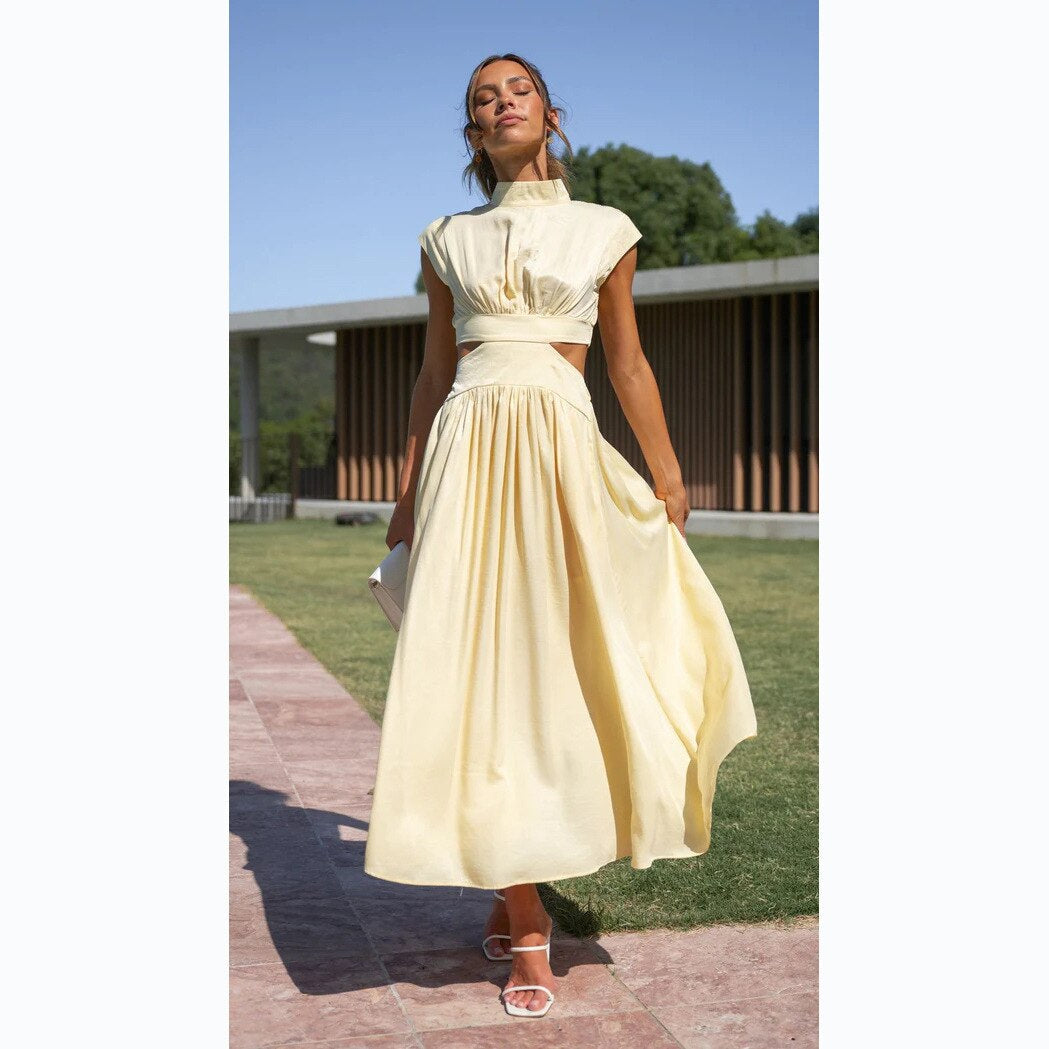 Siena | Midi-Kleid mit Eleganten Cut-Outs und Fließendem Stoff für Frauen