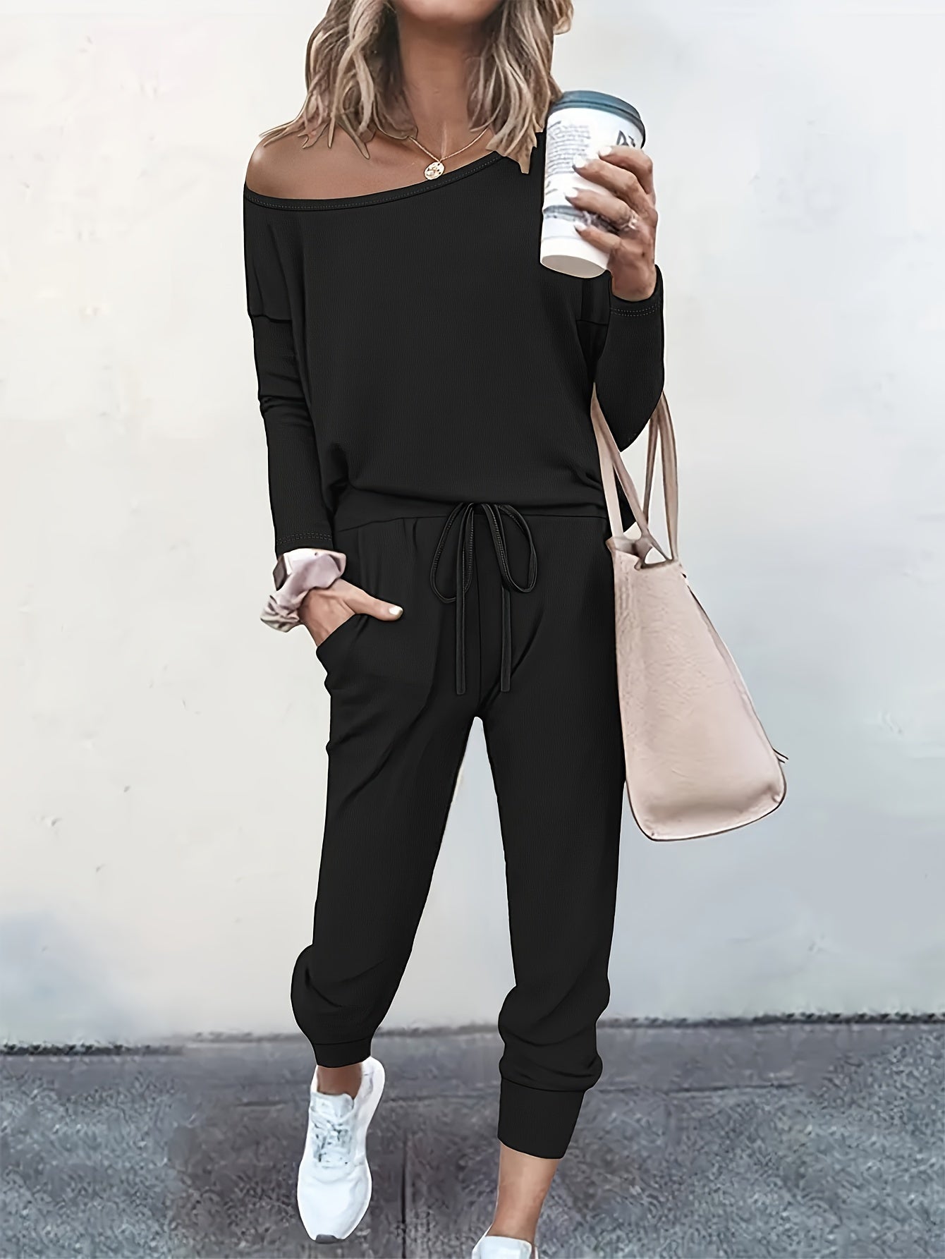 Soraya - Slant Shoulder Zweiteiler Damen Elegant