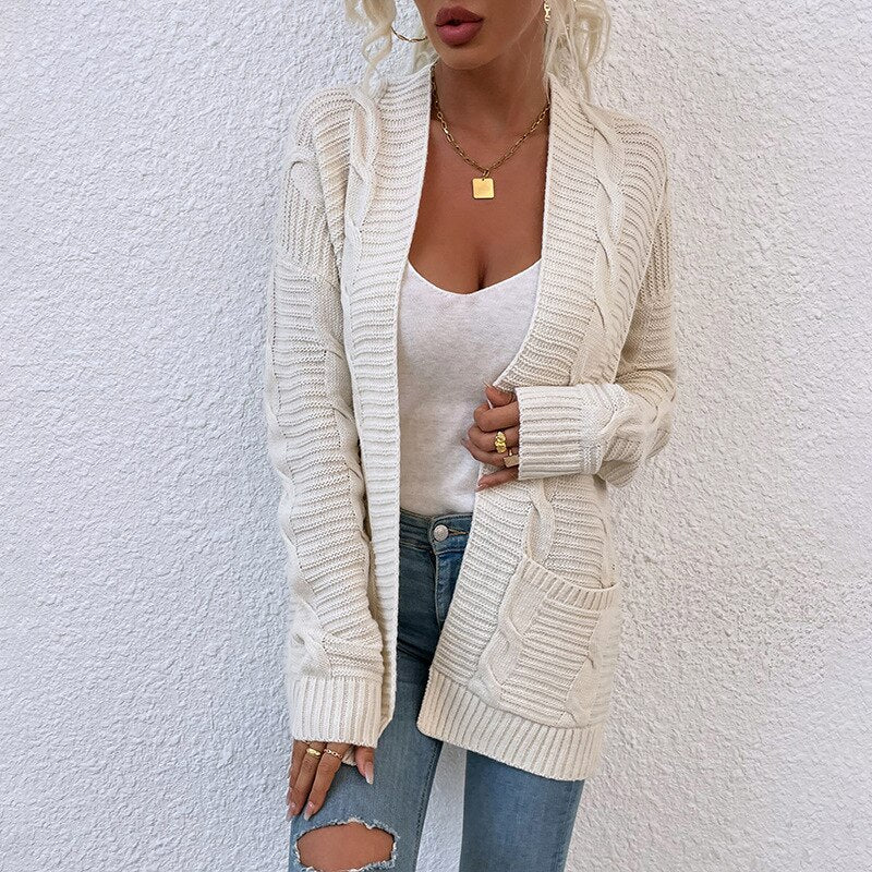 Leona | Cardigan mit Gemütlichem Strick und Fronttaschen für Frauen