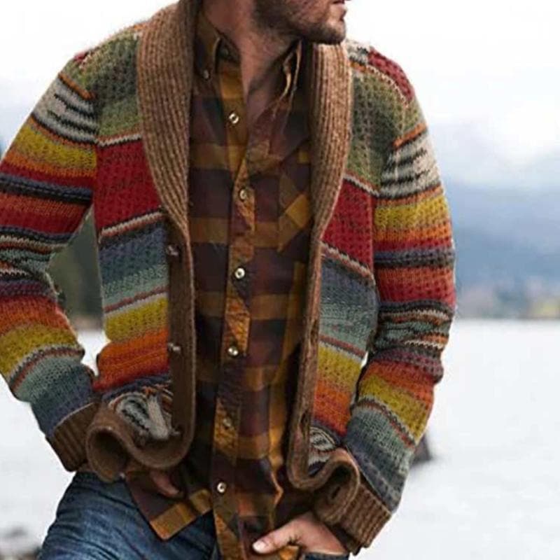 Liora | Strickjacke mit Mehrfarbigem Streifenmuster und Gemütlichem Design für Damen