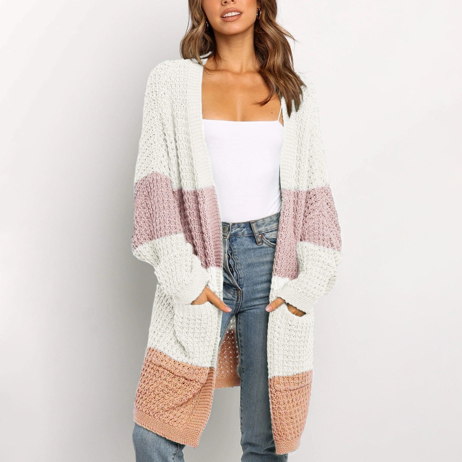 Livia | Strickjacke mit Farbblock-Design und praktischen Taschen für Frauen