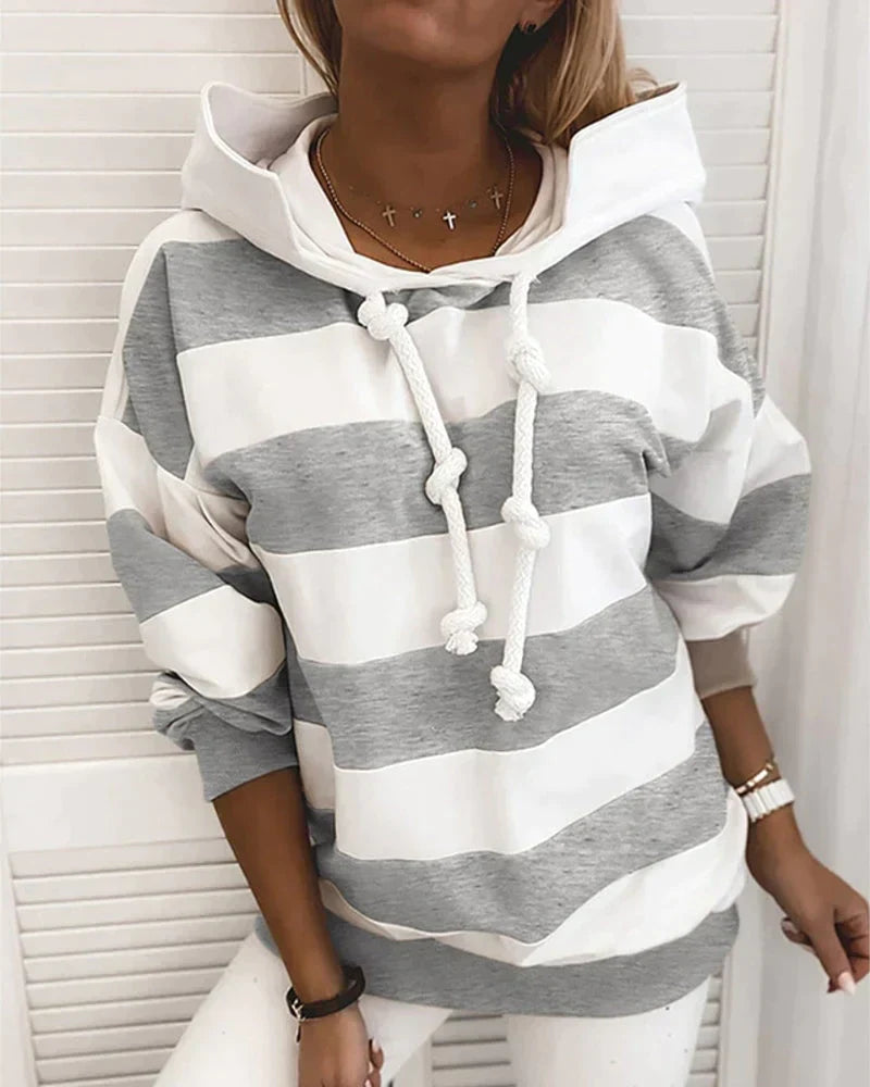 Marina | Kapuzenpullover mit Nautischem Streifen-Design und Entspannter Passform für Frauen