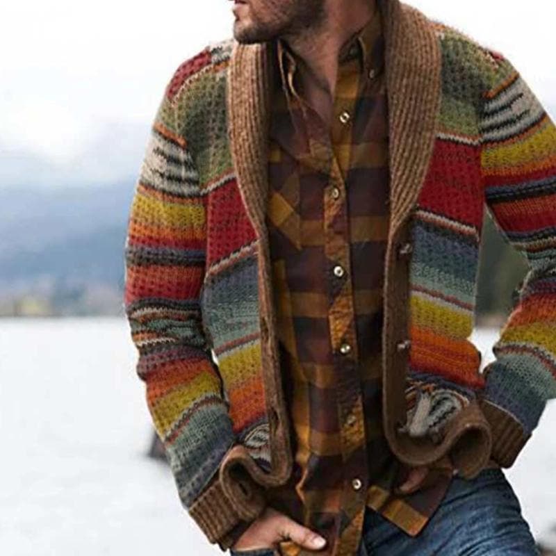 Liora | Strickjacke mit Mehrfarbigem Streifenmuster und Gemütlichem Design für Damen