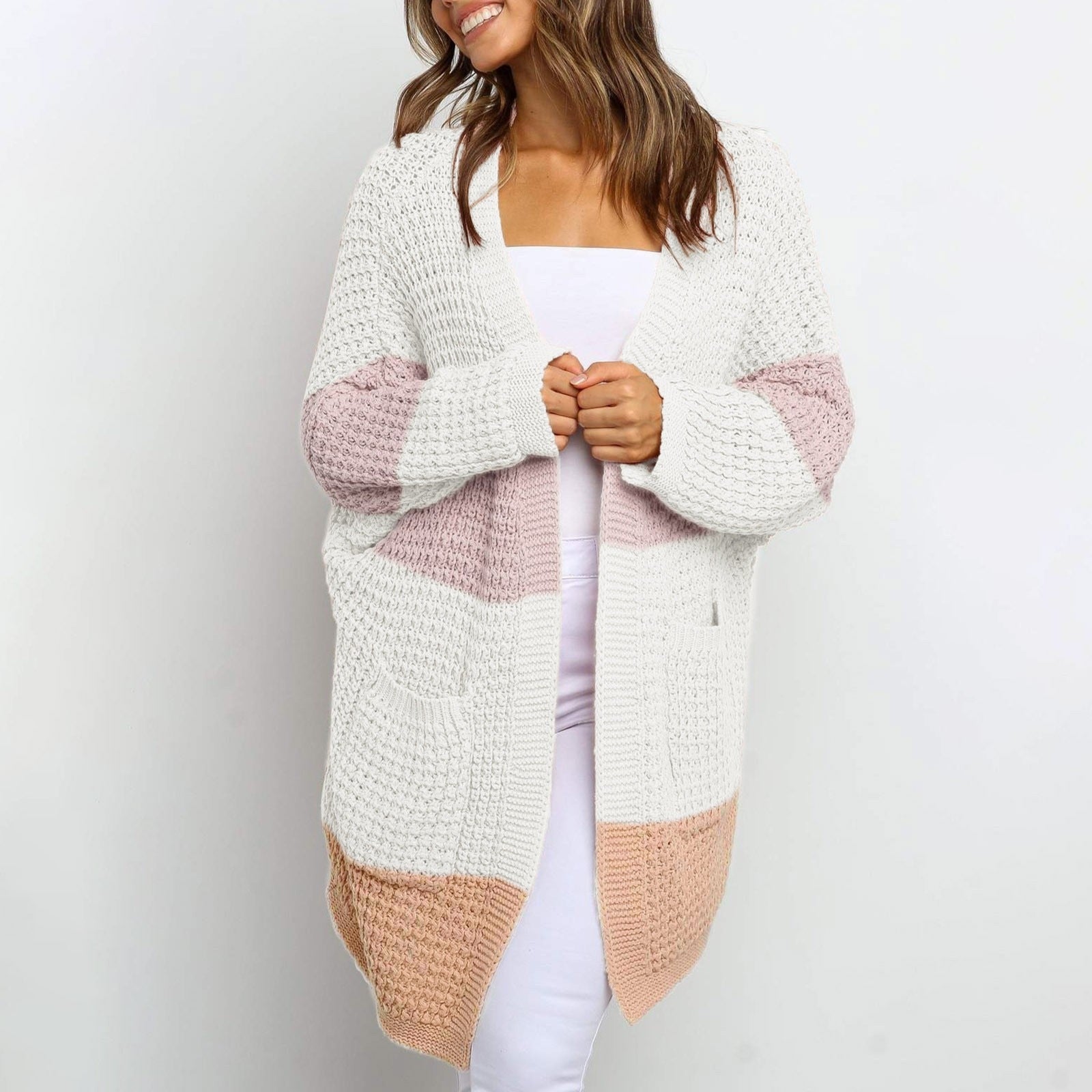 Livia | Strickjacke mit Farbblock-Design und praktischen Taschen für Frauen