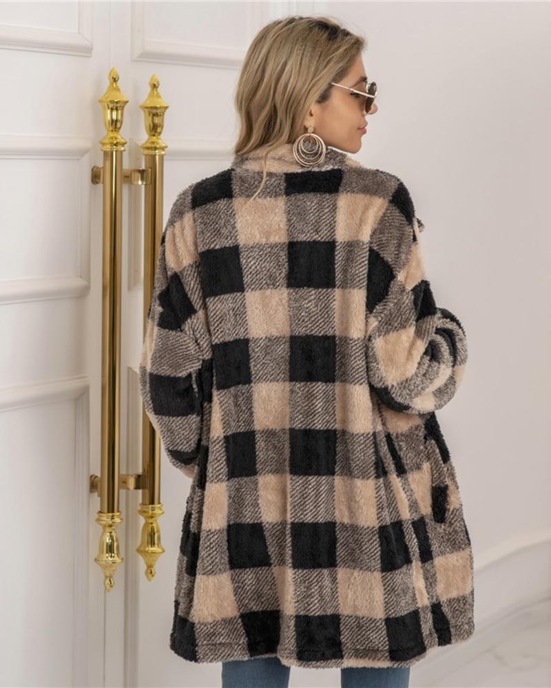 Livia | Karojacke mit Gemütlichem Fleece und Oversized Schnitt für Frauen